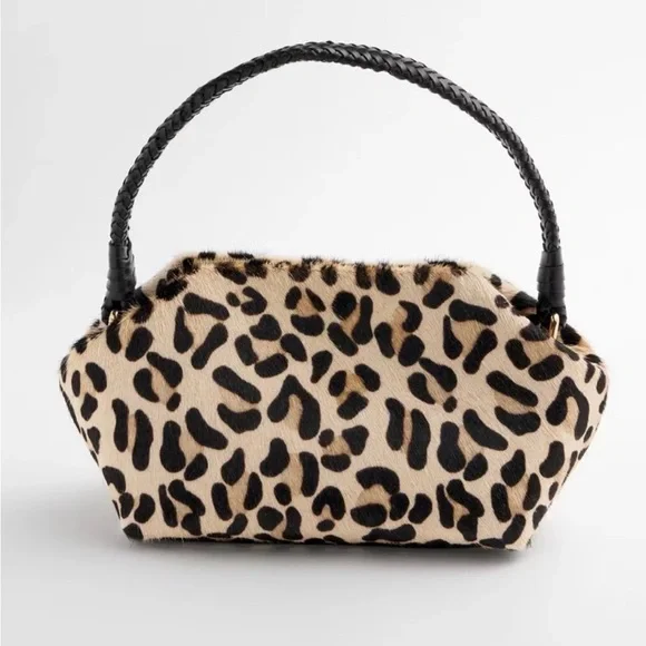 CHICO's Leopard Haircalf Braided Handle Bag- New Arrival- Genuine- NWT - Picture 2 of 4